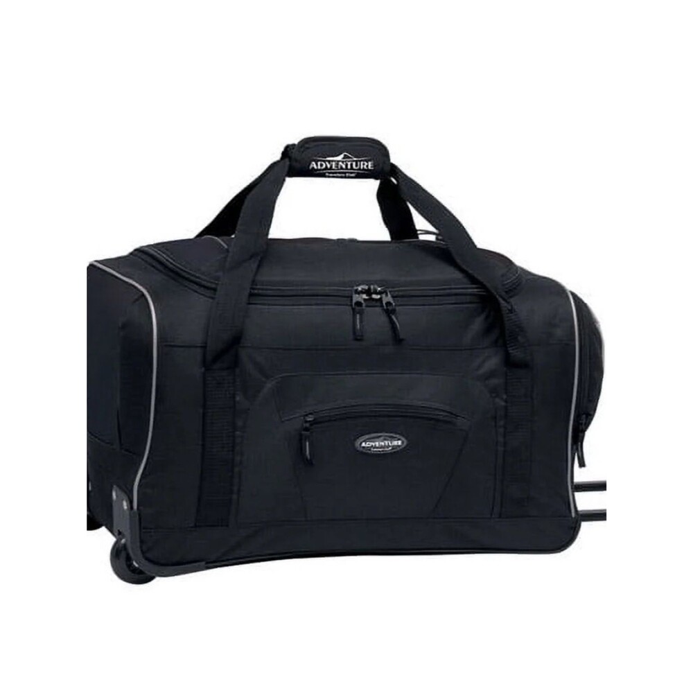 Black Rolling Duffel Bag for Men